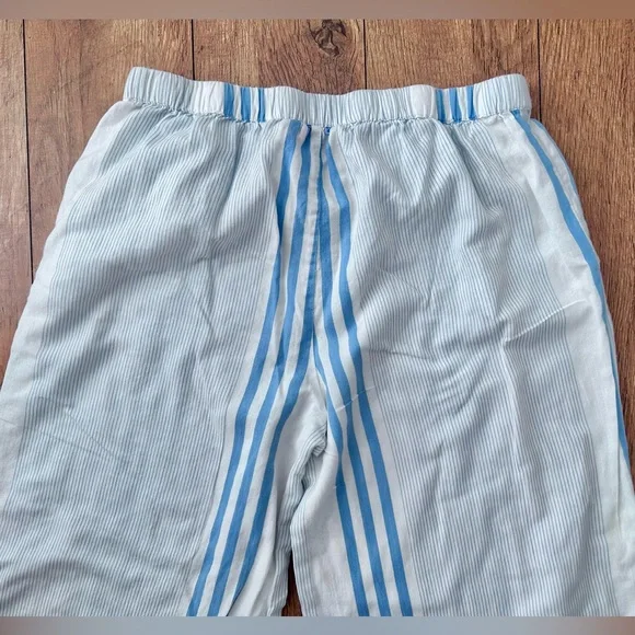 Fresh Produce Blue and White Striped Cotton Pull-On Capri Pants - Picture 5 of 10